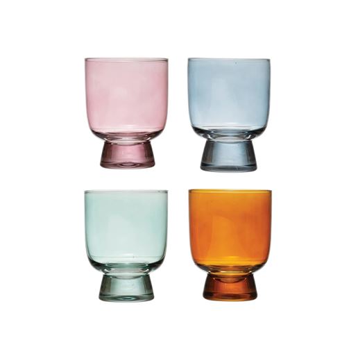 Set of 6 Drinking Color Glasses Carved Drops | Scents & Feel