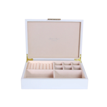 Large White Jewellery Box with Gold