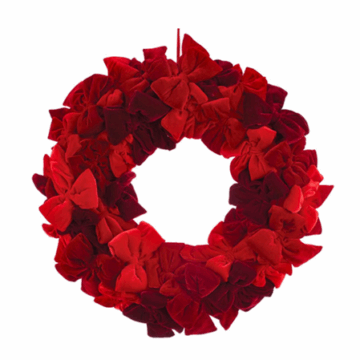 Red Velvet Bow Wreath
