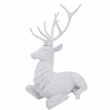 Large White Sitting Deer