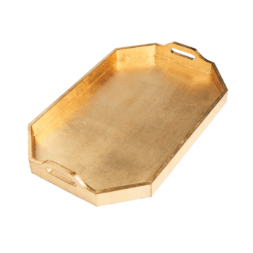 Large Rectangular Tray with Handles - Gold