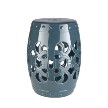 Brinnon Garden Stool, Teal Blue