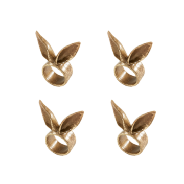 Gold Bunny Ears Napkin Rings, Set of 4