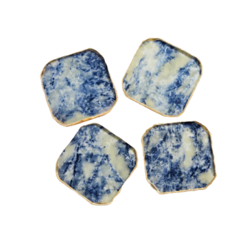 Blue Agate Coasters, Set of 4