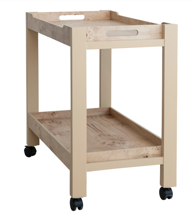 Burl Wood Bar Cart - Image 2