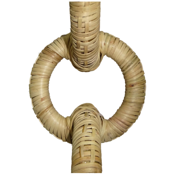 Rattan Wrapped Ring Pillar Candlesticks, Set of 2 - Image 2