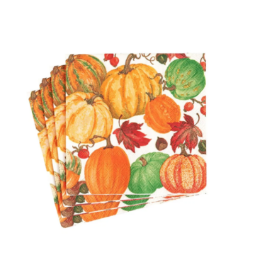 Pumpkin Field White Cocktail Napkin
