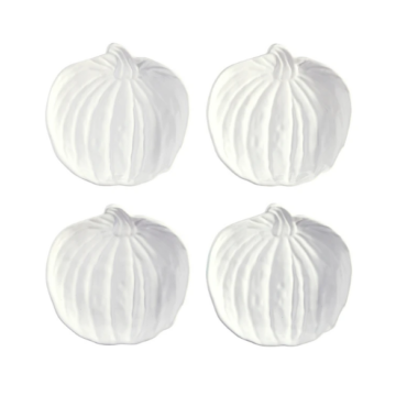 Ceramic Pumpkin Appetizer Plates, Set of 4