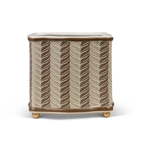 Acanthus Stripe Mocha Planter - Image 2