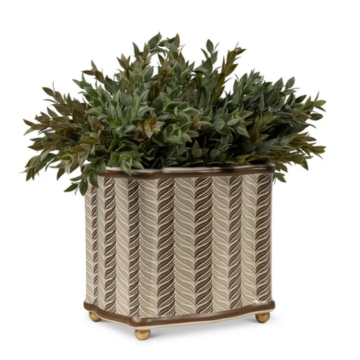Acanthus Stripe Mocha Planter