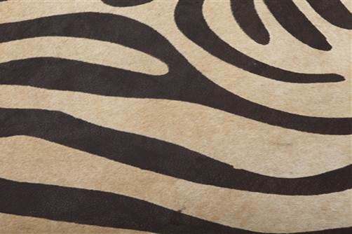 Beige/Brown Zebra Stenciled Cowhide
