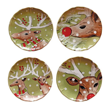 Deer Friends Dessert/Salad Plate, Set of 4