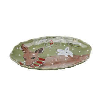 Deer Friends Small Oval Platter